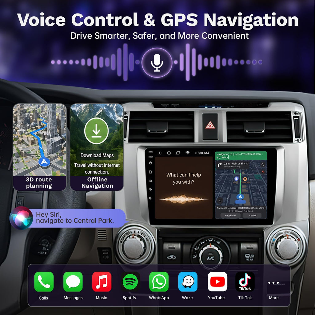 8Core 32GB ROM Android 15 Car Radio Stereo for Toyota 4Runner 2010-2019