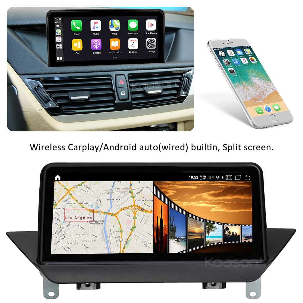 KOASON 10.25inch Screen Upgrade Car Stereo for BMW X1 E84 (2009-2015), Car Radio with Wireless CarPlay Android Auto GPS Navigation