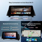 XTRONS 10.25 Inch Android 14 Car Stereo for BMW 5 Series F10/F11 (2013-2016) NBT System, IPS Touch Screen GPS Navigation Support Wireless CarPlay Android Auto (2+64GB)
