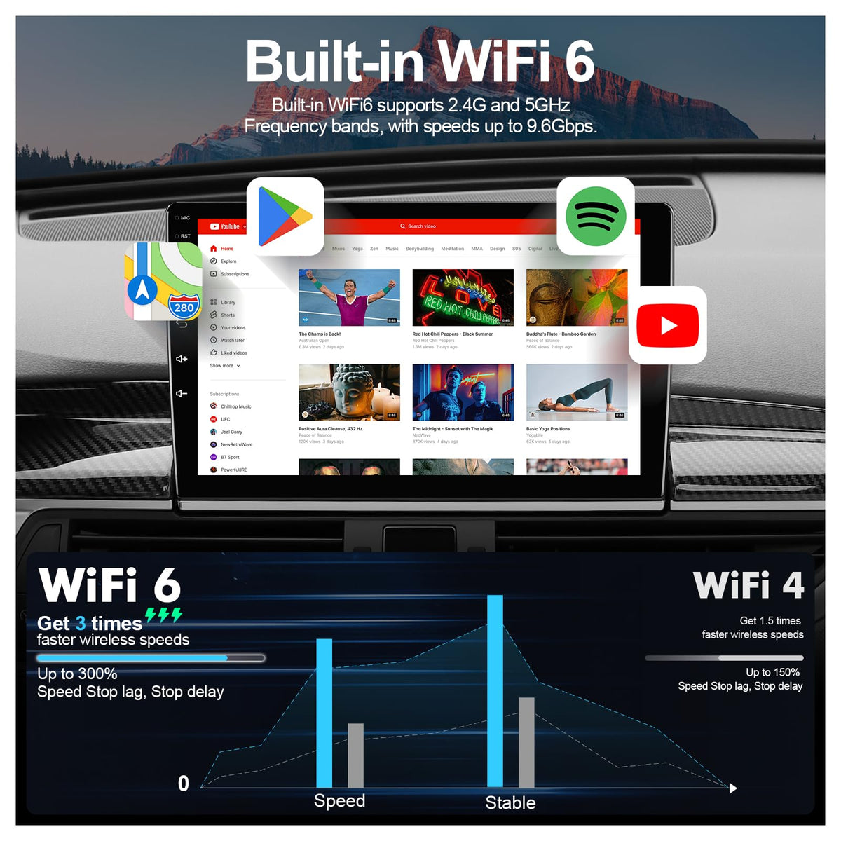 4+64G 10.1-inch Android 14 Car Stereo for Nissan Rogue X-Trail Qashqai 2014-2018 IPS Touchscreen Screen Car Radio with WiFi 6 Carplay & Android Auto Support Backup Camera GPS FM Navi Bluetooth 5.4 SWC