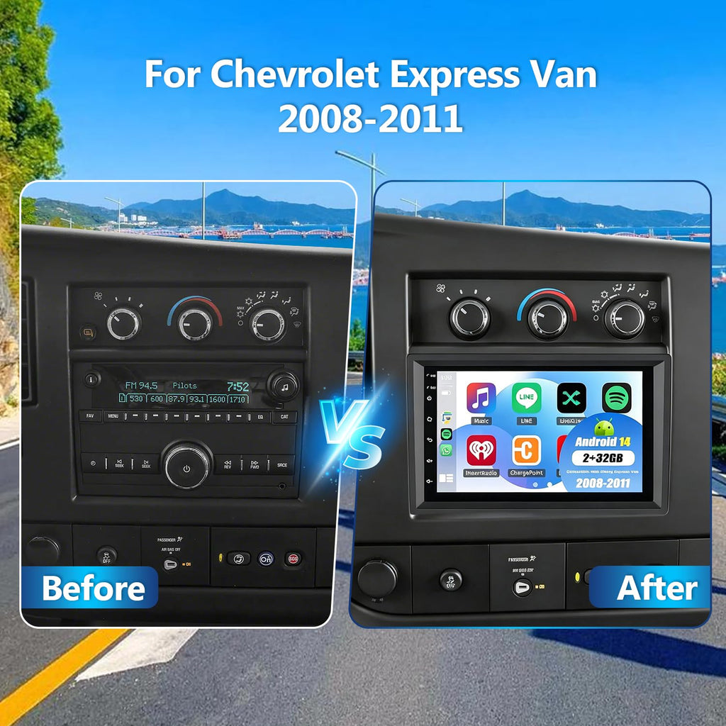 4G+64G Car Radio for Chevy Express Van 2008-2011 with 10 Inch Touch Screen