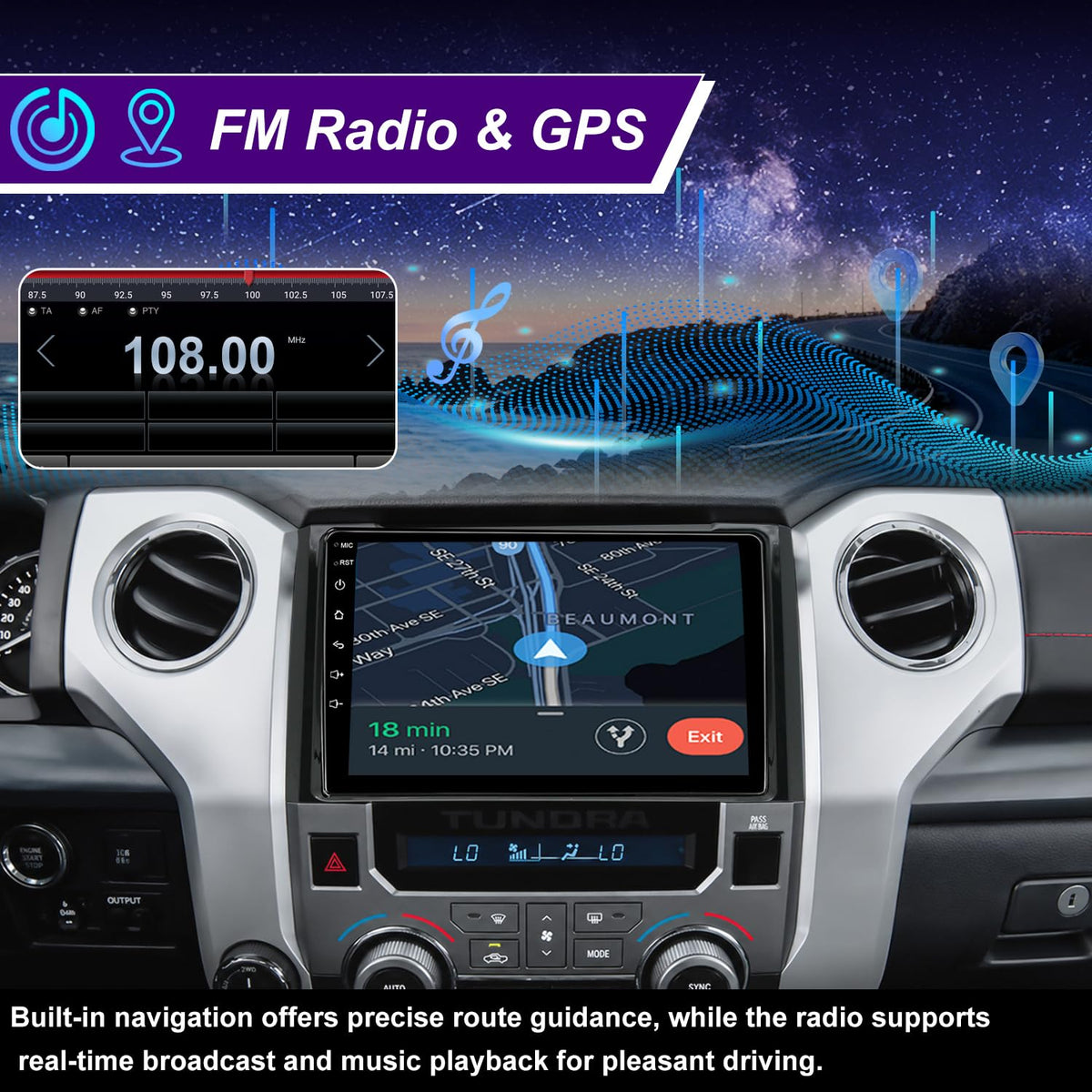 4core 64G 9in Car Stereo Radio for Toyota Tundra 2014-2021 Fit JBL & No JBL