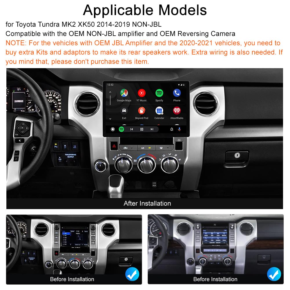 Android 15 13.1 inch 8Core 4+64GB Car Radio for Toyota Tundra 2014-2019