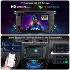 XTRONS Android 14 Car Stereo for Volkswagen Skoda SEAT, 7 Inch IPS Touch Screen Head Unit GPS Navigation Bluetooth Built-in DSP Support CarPlay Android Auto 4G LTE DVD TPMS Backup Camera (4+64G)