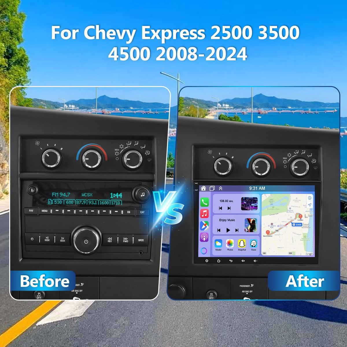 2G+32G Car Stereo Upgrade for Chevy Express 2500 3500 4500 2008-2024
