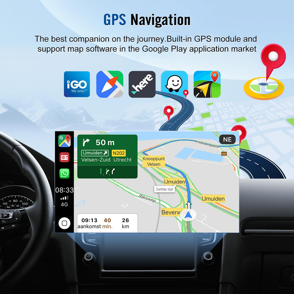 8Core Car Radio for Porsche Panamera 2010-2016 with Wireless CarPlay Android Auto MirrorLink, 8G+128GB 10.9in Touch Screen Radio with GPS Navigation,WiFi,Bluetooth,FM/RDS Radio,HiFi,SWC+Rear Camera