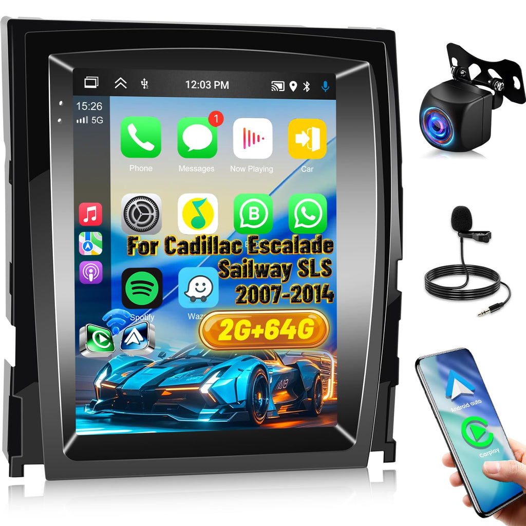 [2+64] Volxcereo Vertical Car Radio for Cadillac Escalade 2007-2014