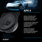 Audison APX 4 Prima Series 4" (100mm) 2-Way Coaxial Speakers (Pair)