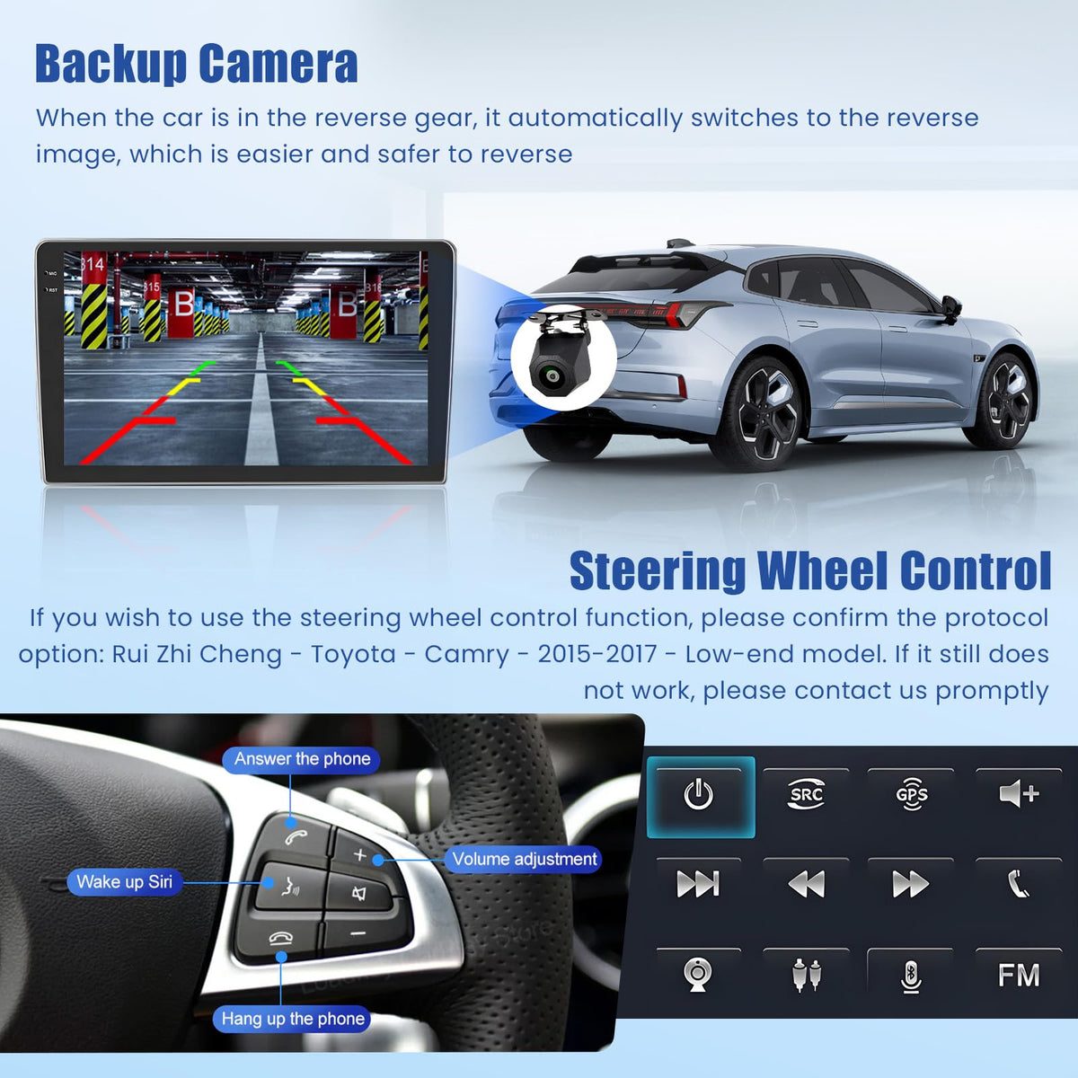 [4+128GB] Android Car Radio for Toyota Camry 2015-2017 CarPlay Android Auto