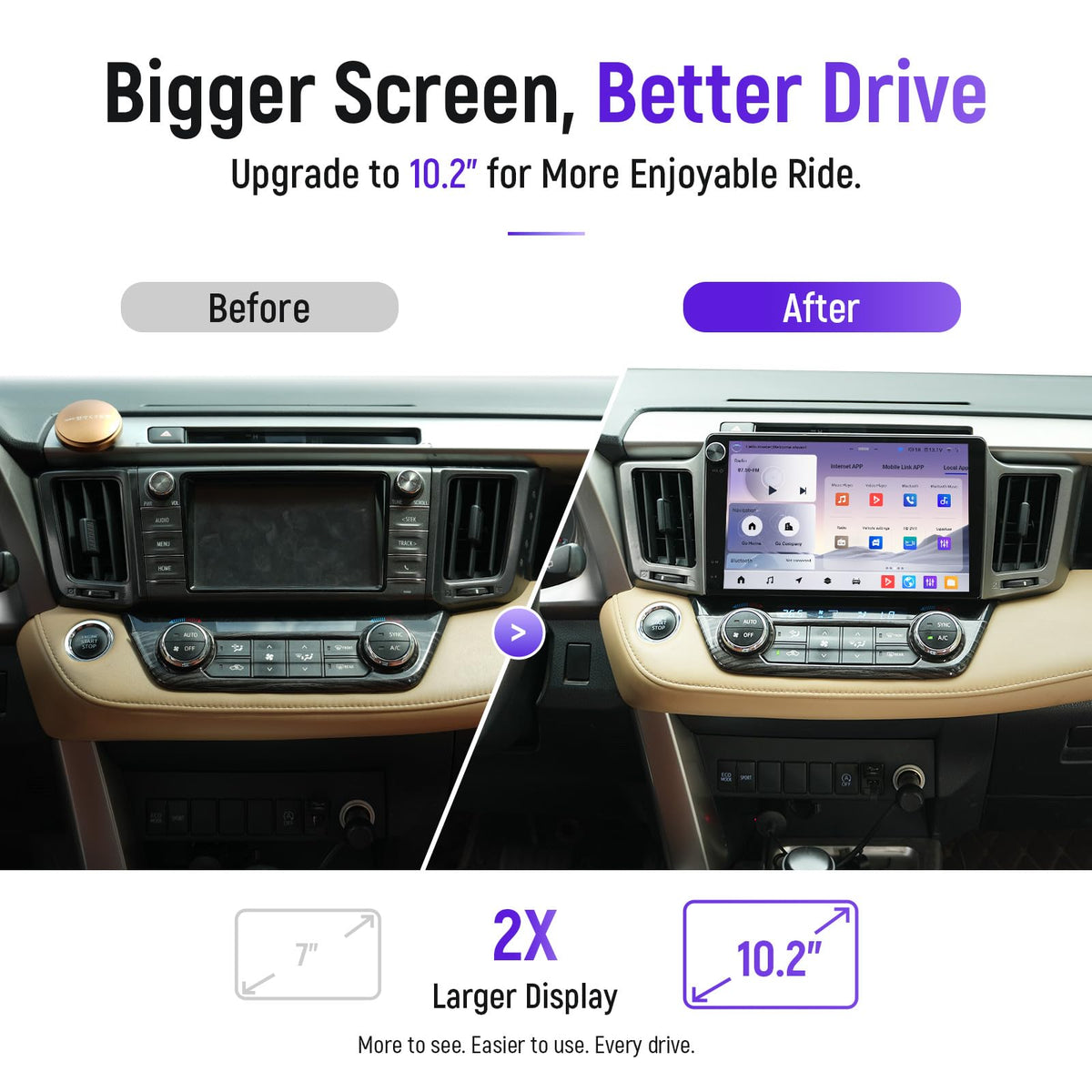 10.2" Android 12 Car Stereo for Toyota RAV4 2013-2018