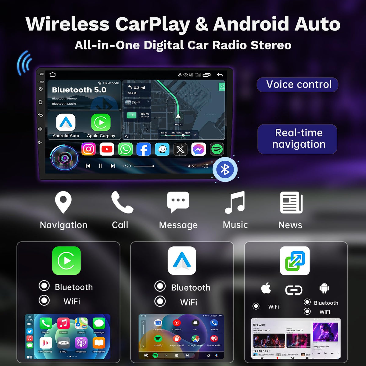 8Core 32GB ROM Android 15 Car Radio Stereo for Toyota 4Runner 2010-2019