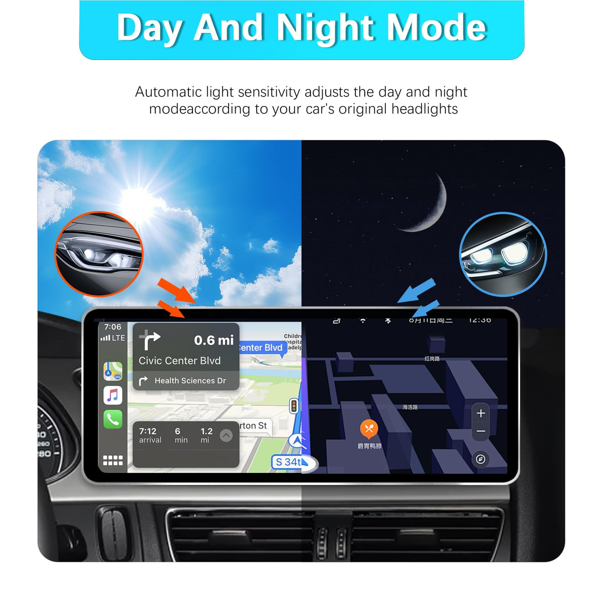 12.8" QLED CarPlay for Audi Q5 MMI 2G 2009-2017 Linux
