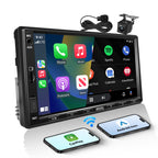 F7WE Double Din Car Stereo with Backup Camera, 7inch Wireless CarPlay Touch Screen in-Dash Video Receivers, Wireless Android Auto, Bluetooth 5.3 Car Play Radio, FM/AM/USB/AUX, MirrorLink