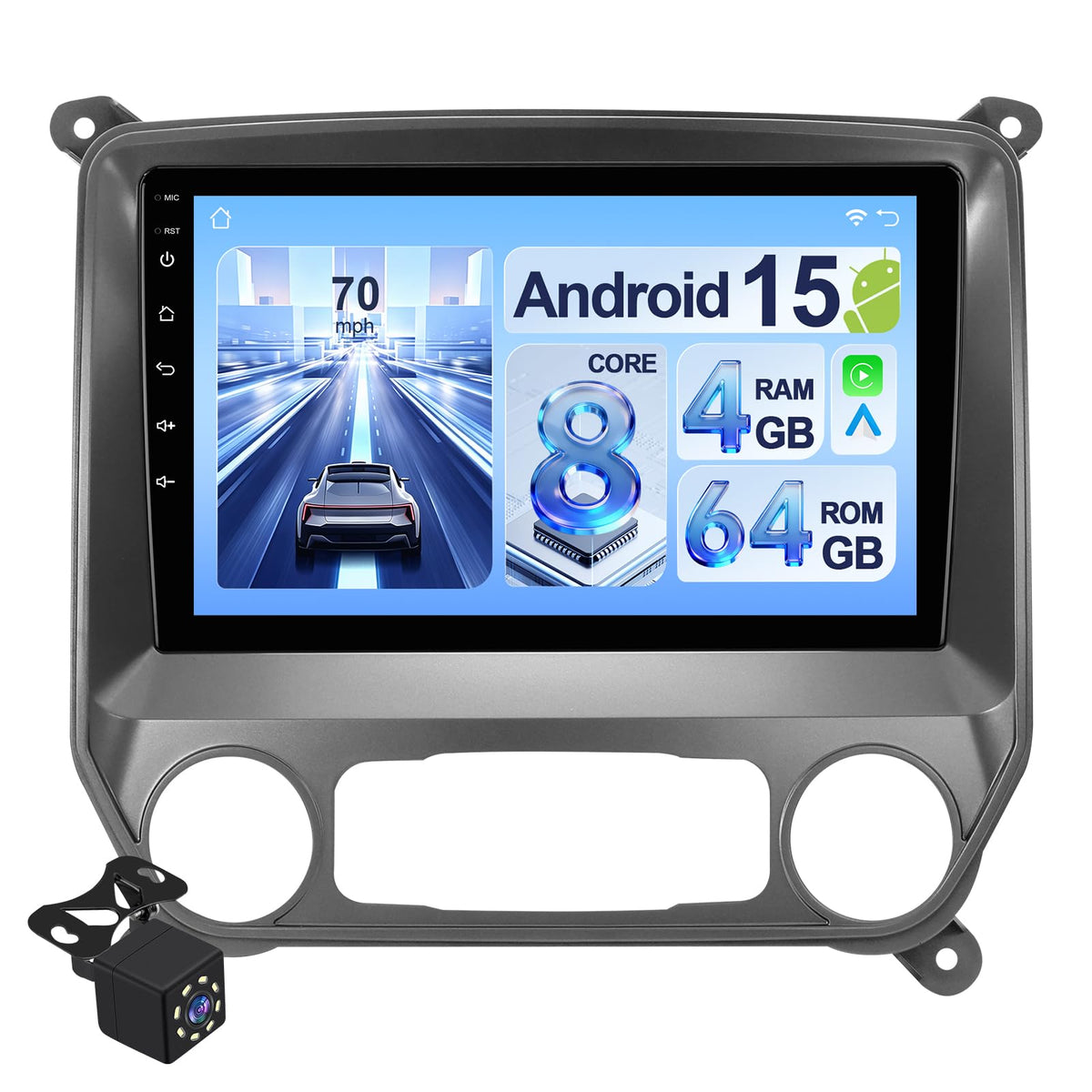 8Core 4+64GB 9" Touchscreen Car Radio Stereo for Silverado/Sierra 2014-2018