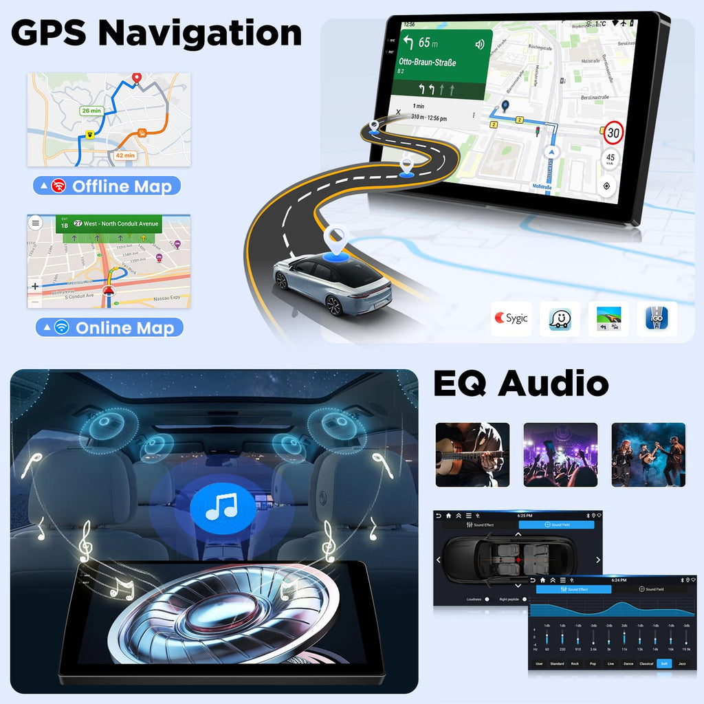 4+128G 10 inch Screen for Jeep Cherokee Radio 2013-2018 Android Car Stereo