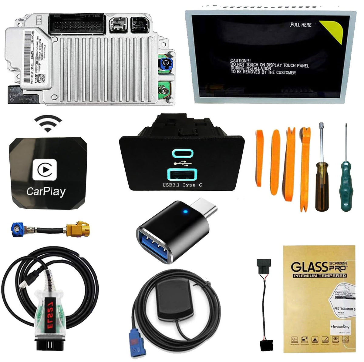 SYNC 2 to SYNC 3 Upgrade Kits for Ford Expedition, Wireless Carplay SYNC 3.4 Interface Module 8-Inch Capacitive Touch Screen APIM Module, GPS Navigation