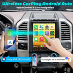 12.1 Inch Tesla Style Vertical Screen Car Radio for Ford F150 2015-2021,Android Car Stereo Screen Upgrade with Wireless CarPlay Android Auto,GPS Navigation Head Unit,Bluetooth WiFi SWC