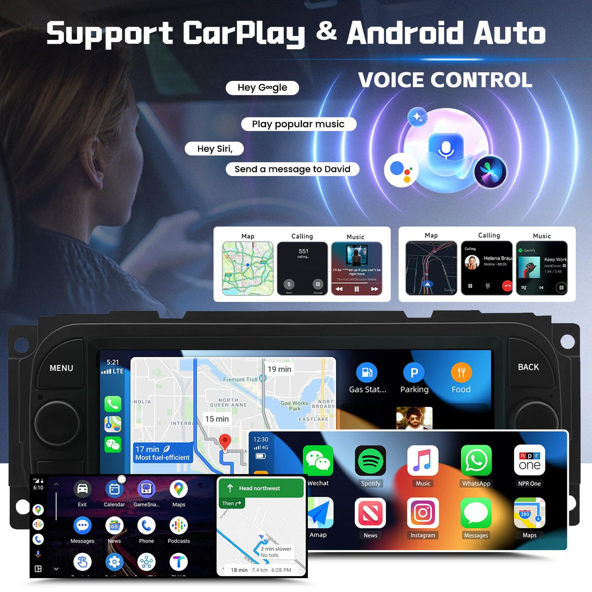 6.86 Inch Android 15 Car Stereo Radio for Dodge Stratus 2001-2006