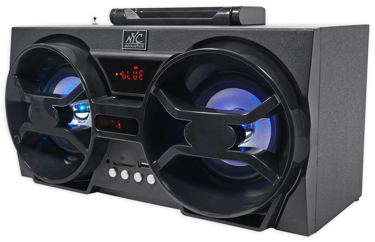 Audiosavings Bundle: Terminator TNP212D2 1200 Watt 2 Ohm Dual 12 Subwoofers/Sub Box/Amp Package Bundle with Free Dual 4" 30w Bluetooth Boombox Speaker w/USB, SD, LED+Remote (2 Items)