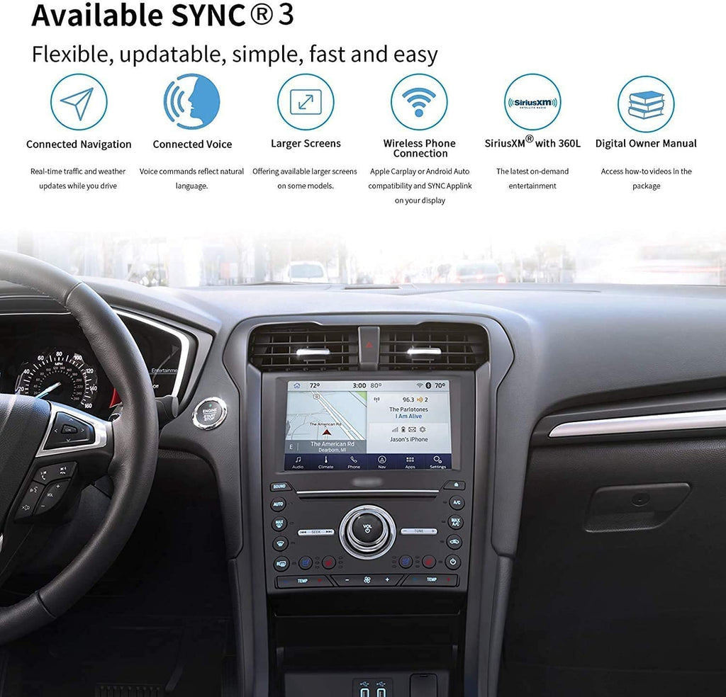 SYNC 2 to SYNC 3 Upgrade Kits for Ford Expedition, Wireless Carplay SYNC 3.4 Interface Module 8-Inch Capacitive Touch Screen APIM Module, GPS Navigation