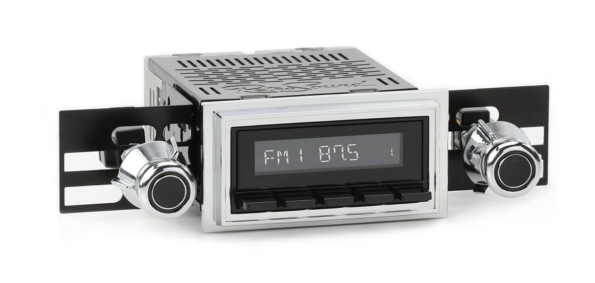 RetroSound HB-126-55-75 Hermosa Direct-Fit Radio for Classic Vehicles (Black Face and Buttons, Chrome Bezel)