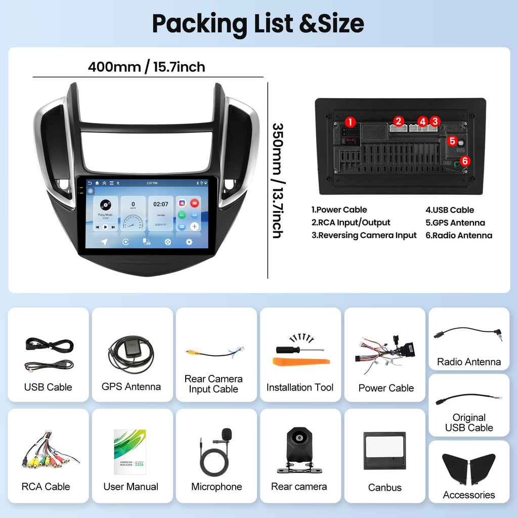 【4+64G】 Android Car Radio for Chevrolet Chevy Trax 2014 2015 2016 Stereo