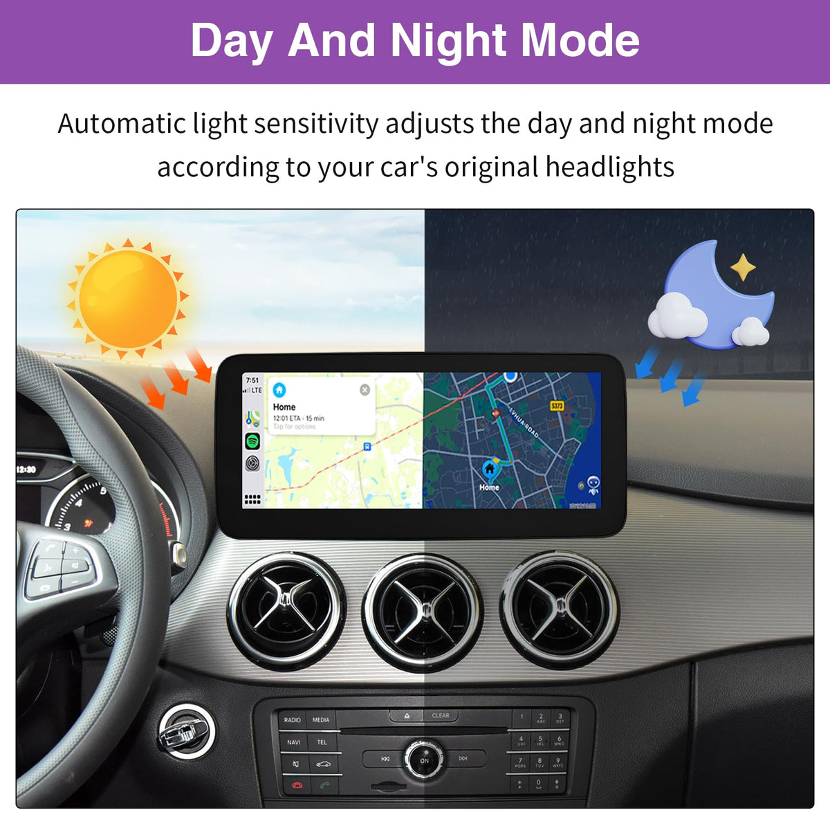 2026 10.25" CarPlay Screen for Mercedes-Benz A/B/CLA/GLA/G