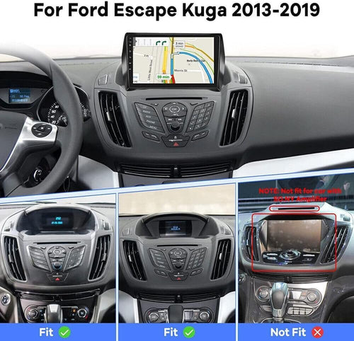 4+64GB Android 14 Car Stereo for Ford Escape 2013-2019 with Wireless Carplay Android, 9 Inch Touch Screen for Escape Radio Upgrade, GPS, WiFi, Bluetooth, FM, SWC, Mic, Backup Camera