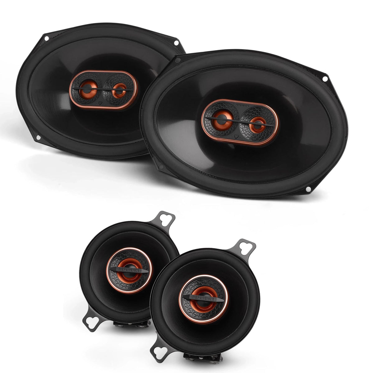 Infinity Reference Series 1 Pair REF307F 3.5" Coax with 1 Pair REF697MF 6x9 3-Way Coax