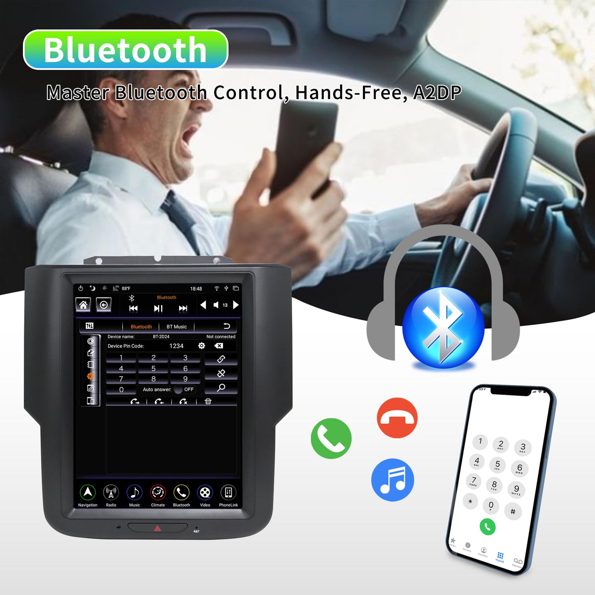 LINKSWELL GEN5 Android Car Radio for Dodge RAM 2014-2018 1500 2500 3500