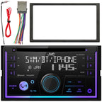 JVC KW-R950BTS Double-DIN Bluetooth USB/AUX CD Player AM/FM Radio Stereo Receiver, Double DIN Installation Dash Kit, Antenna Adapter, Wiring Harness (Bundle Fits Select 2000-2008 GM Car Vehicles)