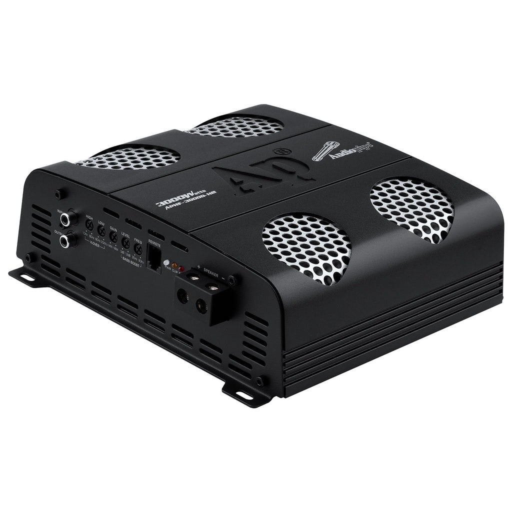 Audiopipe 3000 Watts Full Range Class D Mosfet Amplifier (APHF-3000D-H2), 4-Point Protection System, 2 Ohm, BTL Mode, Remote Bass Control Knob