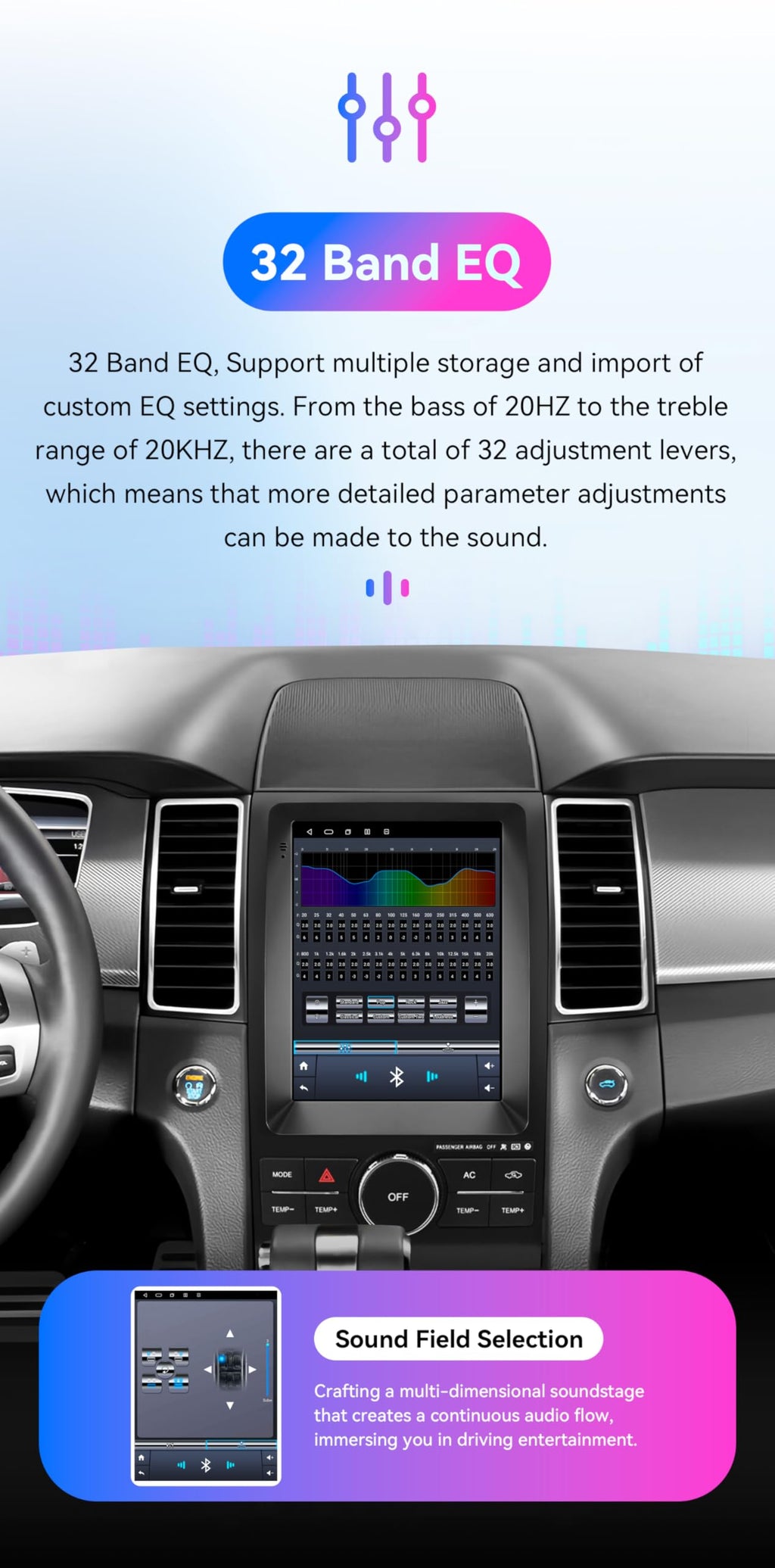 Android 14 Stereo Car Radio for Ford Taurus (2012-2016), 8Core 4G+64G GPS Navigation with 9.7 inch QLED Touchscreen via Carplay Android Auto SWC Bluetooth 5.4 EQ USB TPMS WiFi