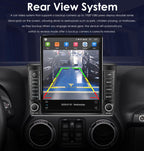 Android 15 Radio for Jeep Wrangler JK Rubicon 2007-2018 Stereo Upgrade Tesla Style 4GB+64GB Head Unit 9.7 Inch Touchscreen Multimedia Player GPS Navigation FM BT Receiver with Carplay Android Auto