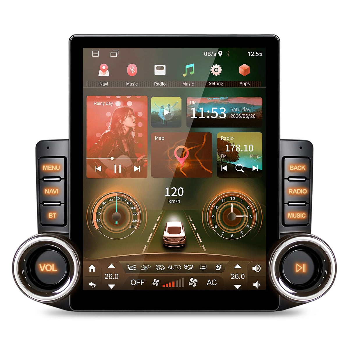 5G WiFi Android 15 Car Stereo for Toyota Sienna 2004-2010,4+64G Touch Screen Double Din Car Radio for Sienna Head Unit Radio Backup Camera with Wireless Carplay GPS Navi Bluetooth FM RDS