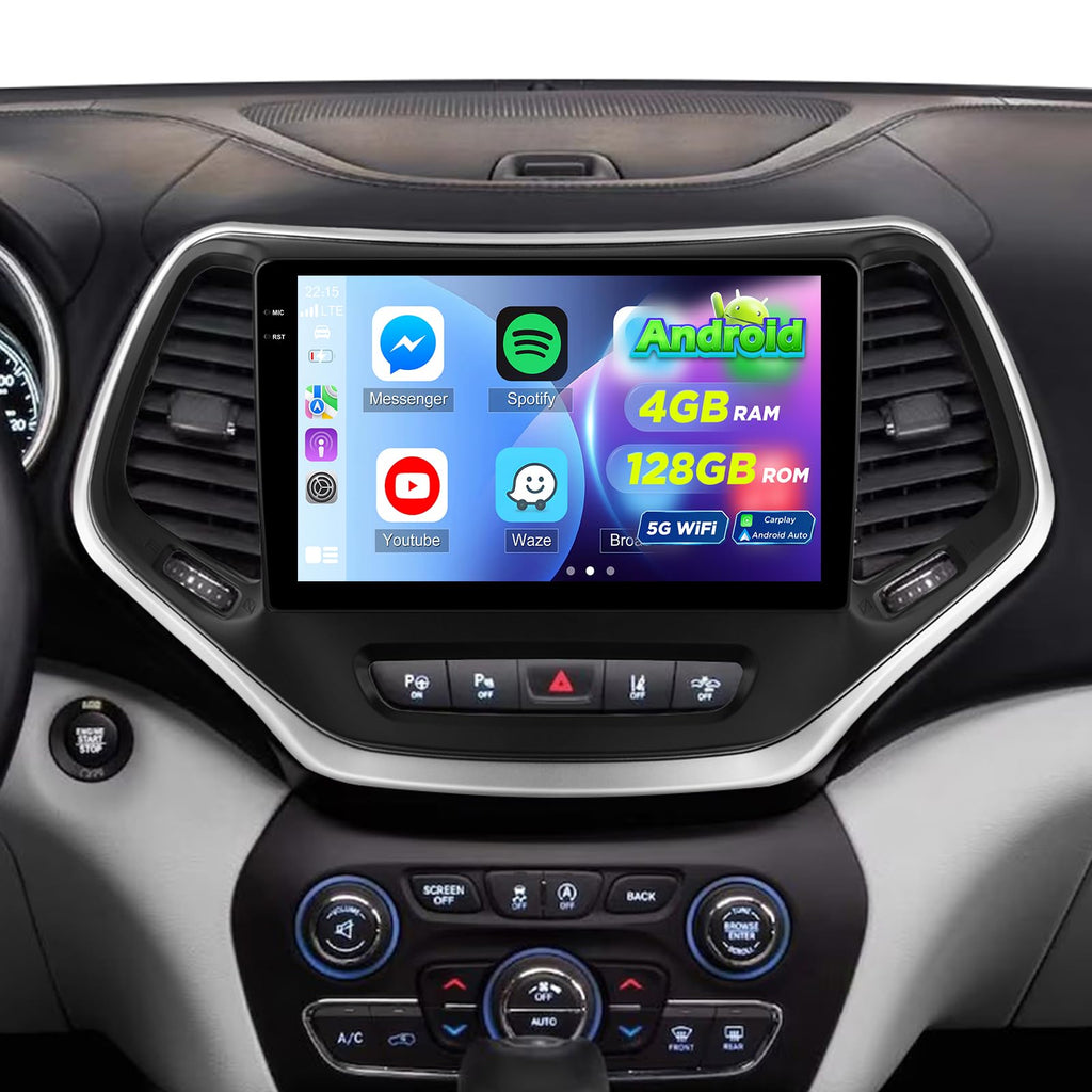 4+128G 10 inch Screen for Jeep Cherokee Radio 2013-2018 Android Car Stereo