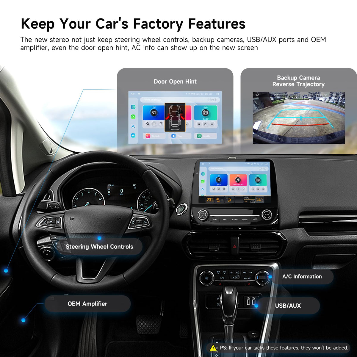 Dasaita 8GB+256GB Car Stereo for Ford EcoSport 2018 2019 2020 2021