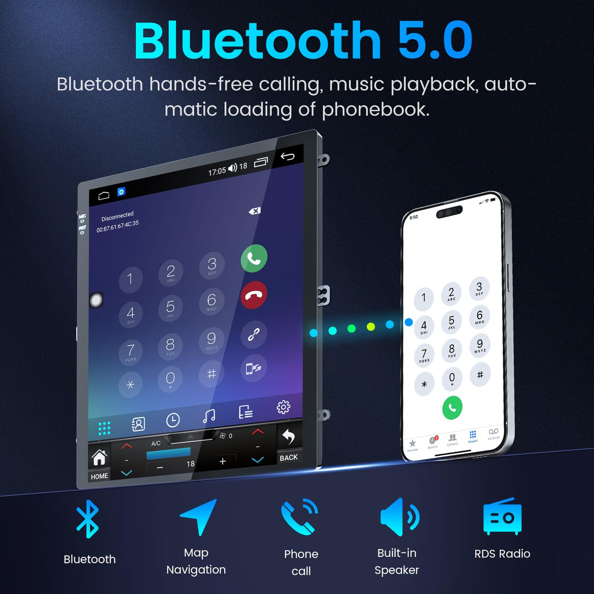 [8Core 4G+64G ] Car Radio for Jeep Grand Cherokee 2014-2017: 10.1" Touch Screen Car Stereo Android 13 Upgrade with Wireless Carplay Android Auto 5GWifi Bluetooth GPS Backup Camera FM/RDS Radio