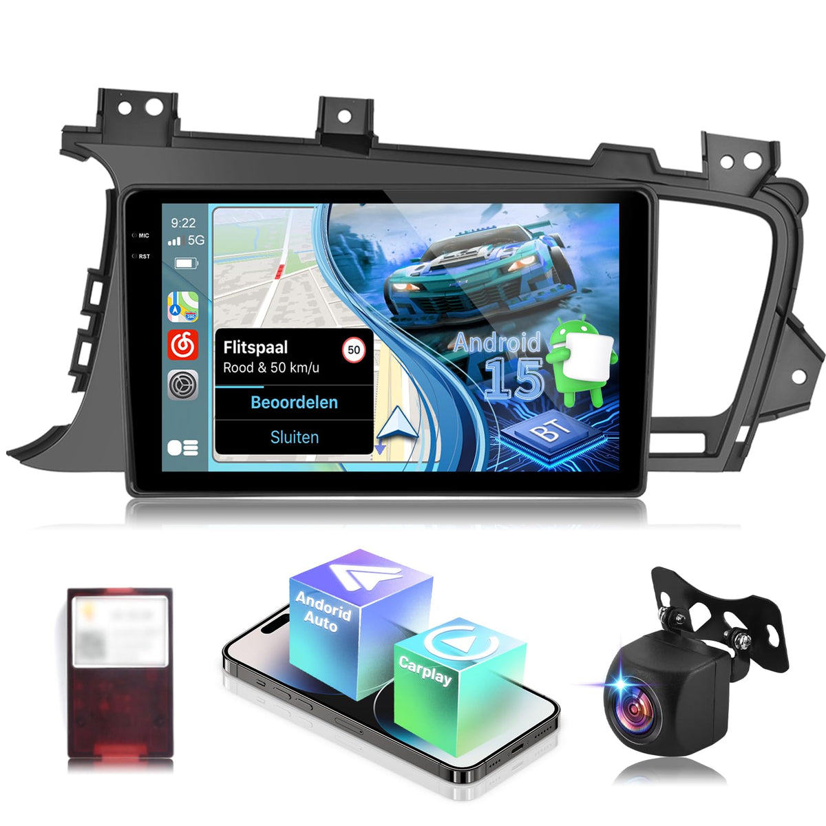 [4+128G] NHOPEEW Upgrade Radio for Kia Optima K5 2010-2013: 9 inch Incell Touchscreen Android Optima Stereo - Wireless Carplay & Android Auto, 5G/WiFi, GPS, Custom Homepage, BT 5.0 + Backup Camera