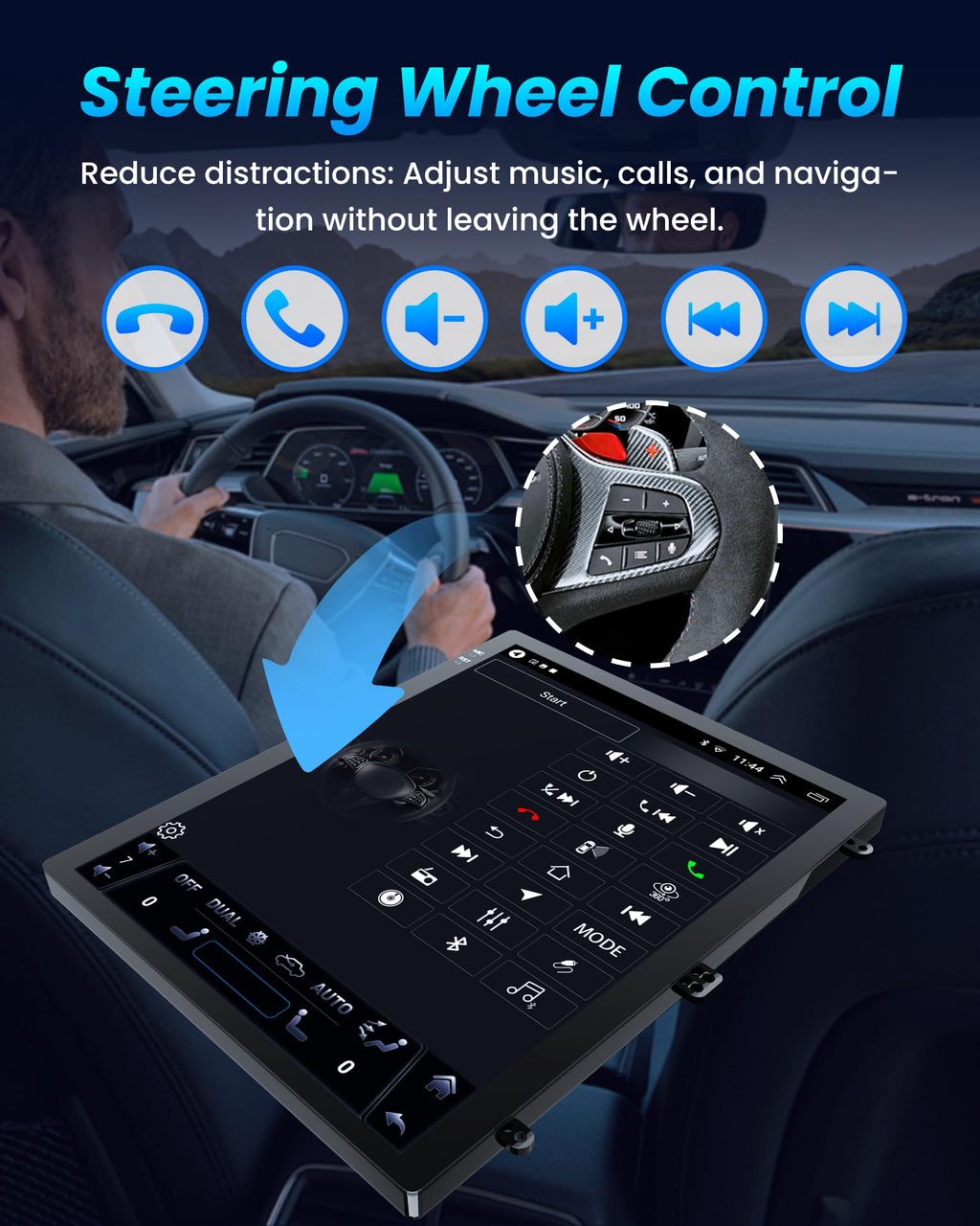 [8Core 4GB+64GB] Car Radio for Ford F150 2015 2016 2017 2018 2019 2020: 12.1'' HD Tesla Style Touch Screen Stereo with Wireless Carplay Android Auto GPS 5GWiFi BT5.0 FM AM RDS DSP SWC Backup Camera