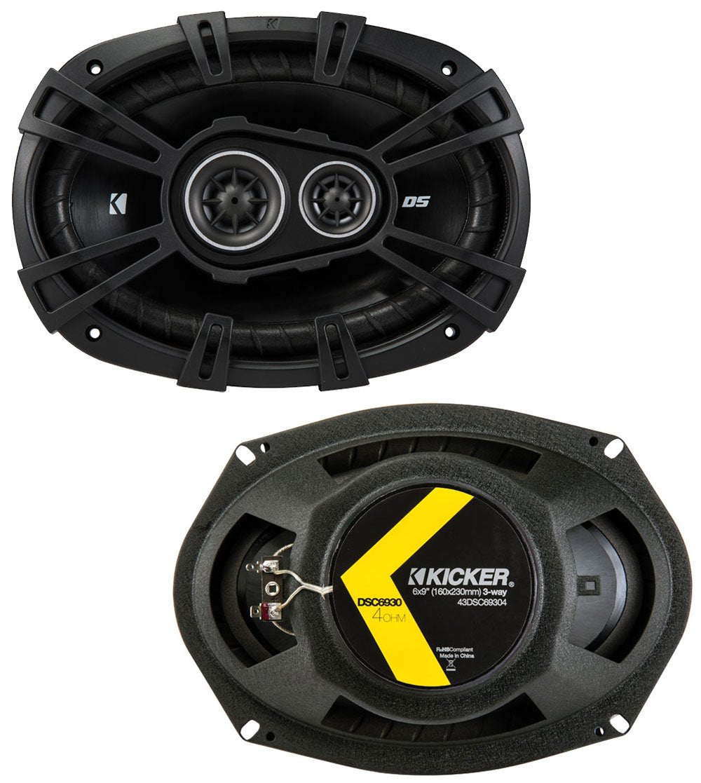 Harmony Audio Compatible with Dodge Charger 2005-2010 Factory Speaker Replacement Kicker Bundle (2) DSC693 & Harmony HA-A400.4