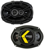 Harmony Audio Compatible with Lincoln Town Car 03-11 Speaker Replacement Kicker Bundle DSC68 DSC693 & HA-A400.4 Amp