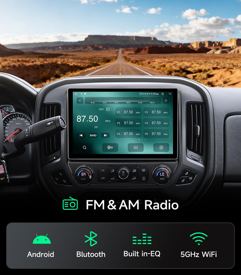 Car Radio for Chevy Silverado GMC Sierra 2014-2018, CarPlay Android Auto