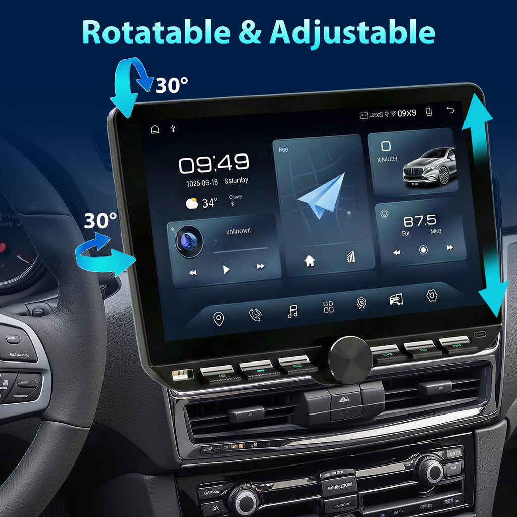 Single Din Car Radio Touchscreen Android 14 with Wireless CarPlay