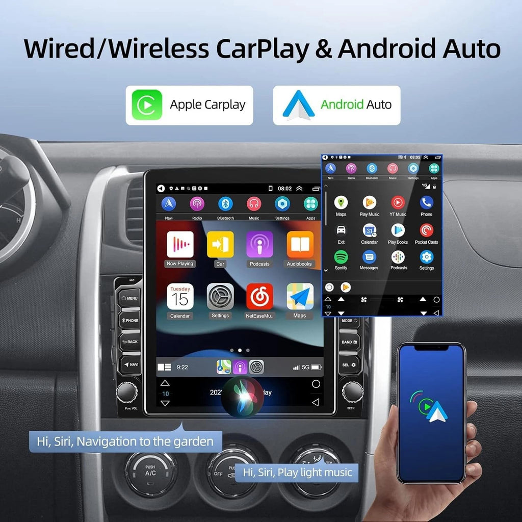 Android 13 Double Din Car Stereo Radio for Ford Expedition 2003-2006 GPS Navigation for CarPlay Wireless Android Auto 4+64G 9.7 inch Touch Screen with Bluetooth WiFi FM RDS SWC Backup Camera