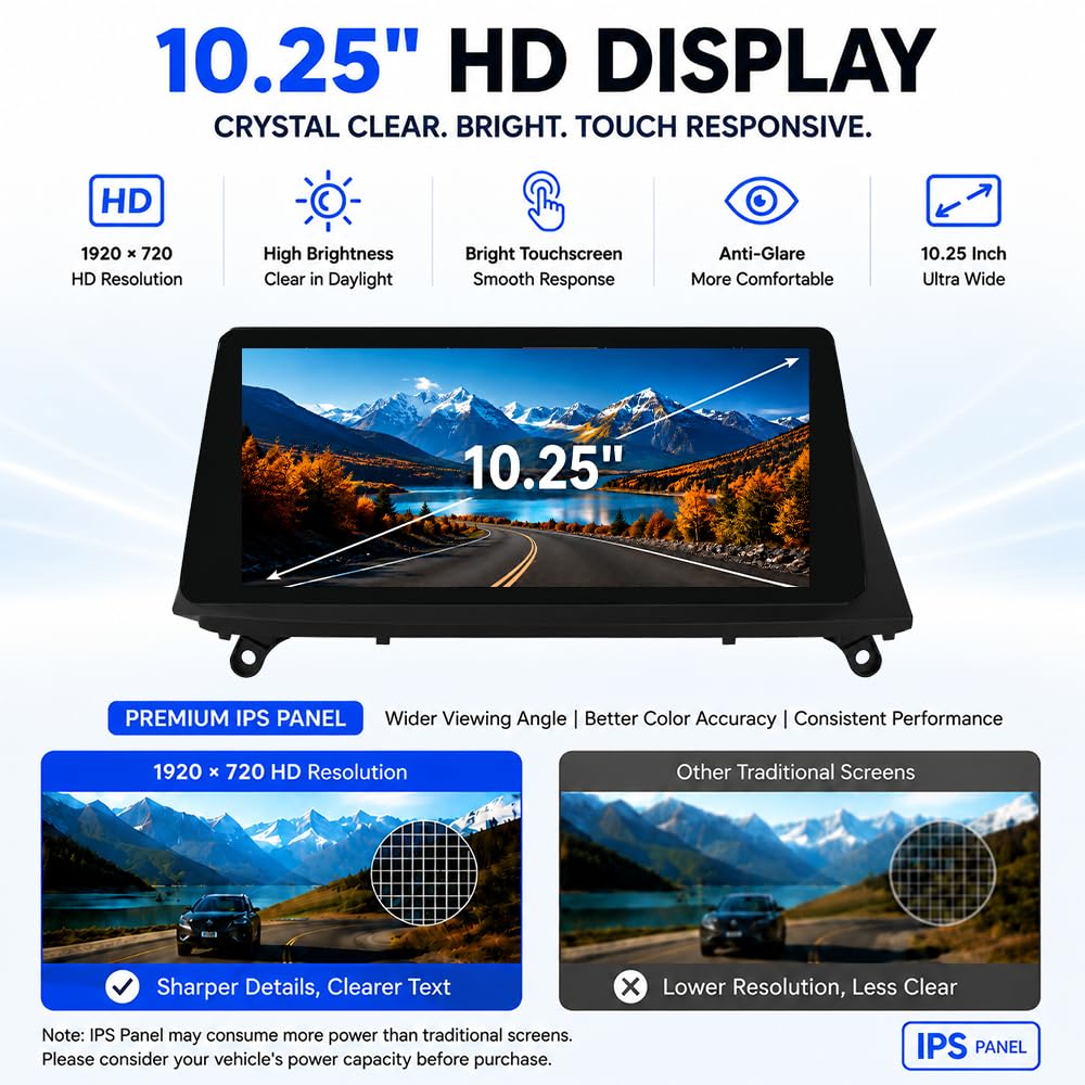 10.25" HD Android Screen for BMW X5 E70 X6 E71 2007-2010 CCC System