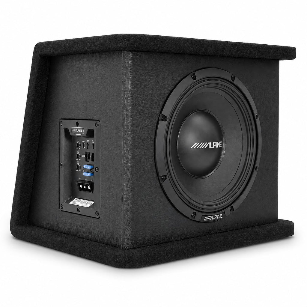 Alpine PWE-SB10, PWE 10" Single Powered Wedge Subwoofer Enclosure - 450W