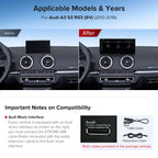 XTRONS 12.3 Inch Android 13 Car Stereo for Audi A3 S3 RS3 (Typ 8V)(2013-2018) MIB System, IPS Touch Screen 4+64GB Global 4G Car Radio GPS Navigation Support Wireless CarPlay Android Auto