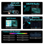Single Din Car Radio Touchscreen Android 14 with Wireless CarPlay