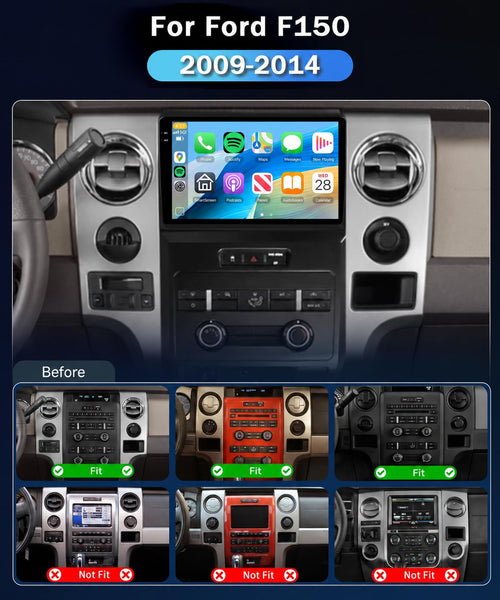 4G+128G Car Stereo for Ford F150 2009-2014,Wireless Carplay Android Auto